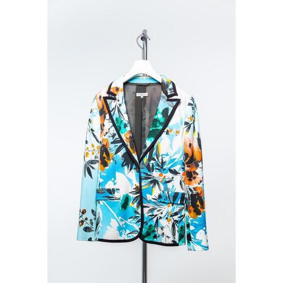 Etro Vintage Blue and Orange Printed Stretchy Blazer - Picture 4 of 9